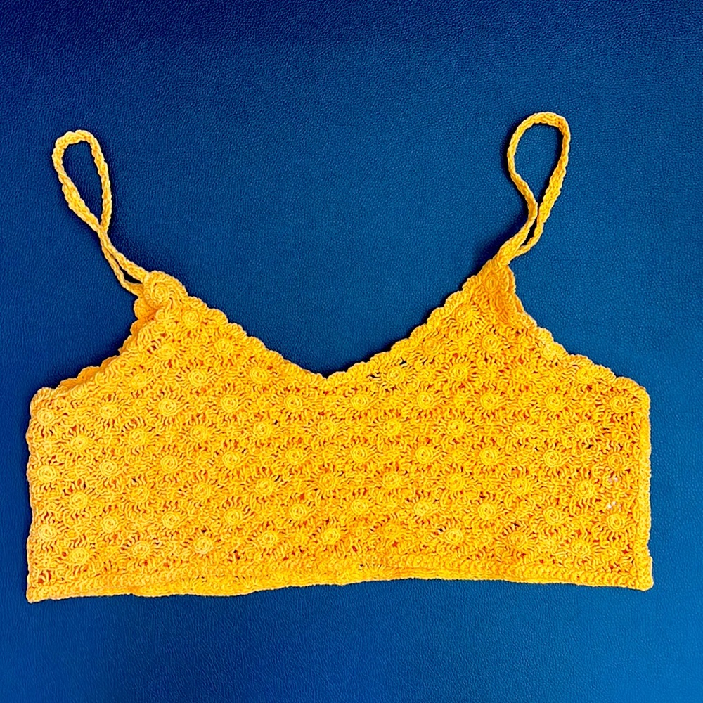Orange crochet kit bralette top